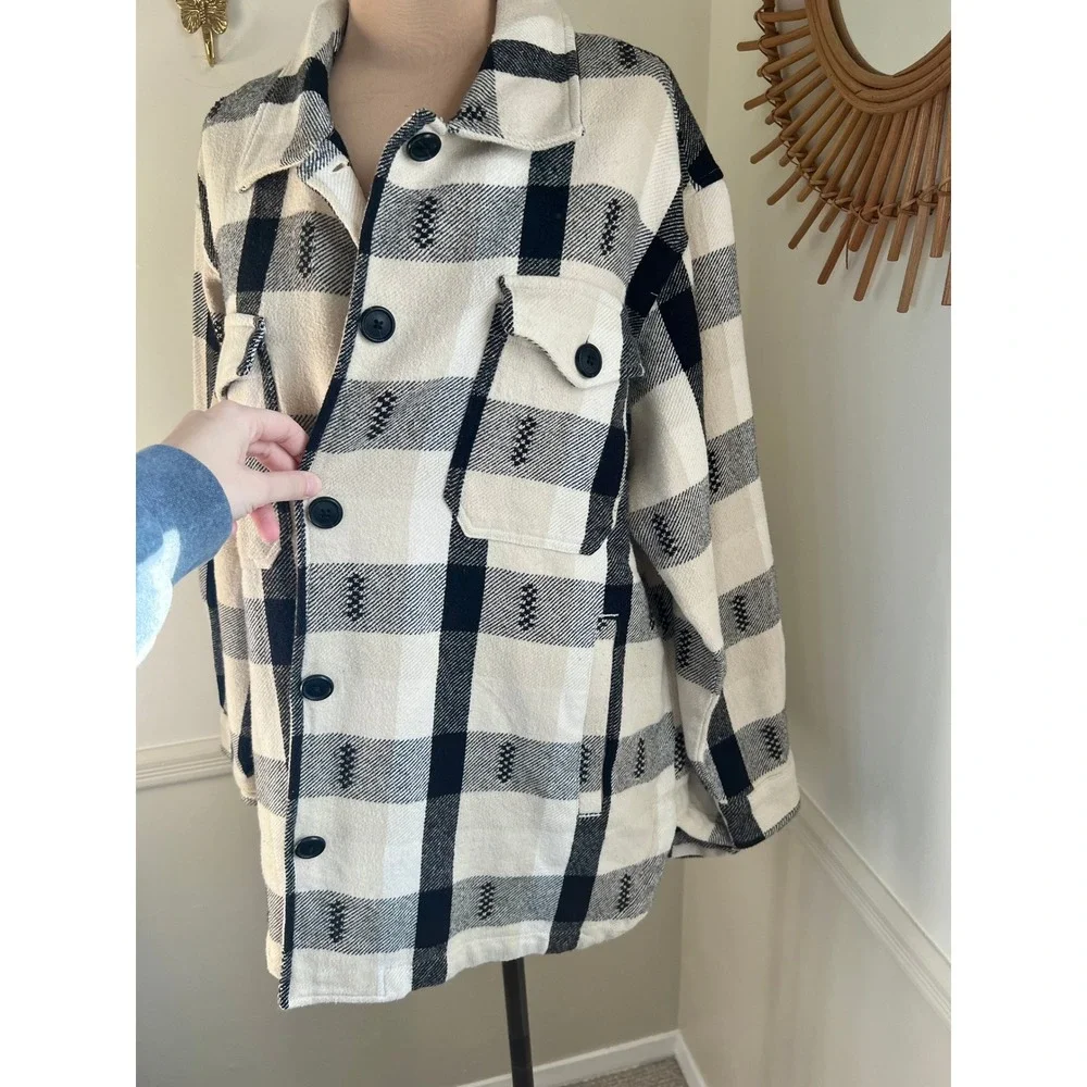 Lucky Brand Mens Buffalo Plaid Flannel Shacket - Picture 6 of 7